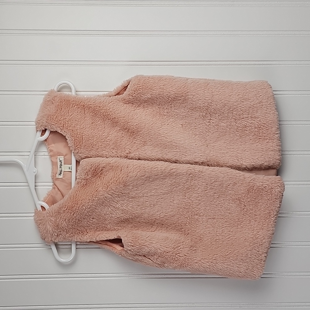 Kate Mack Faux Fur Vest • Toddler Girl 2T • Blush Pink Cozy Winter Layer